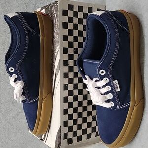 Vans Kids Navy and Tan Sneakers